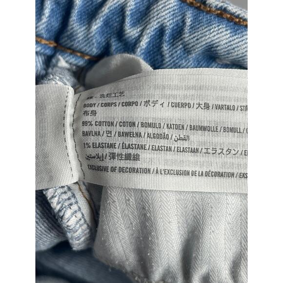 Abercrombie & Fitch 90's Relaxed Blue Distressed Wide Leg Denim Jeans Pants 27 - Picture 4 of 4